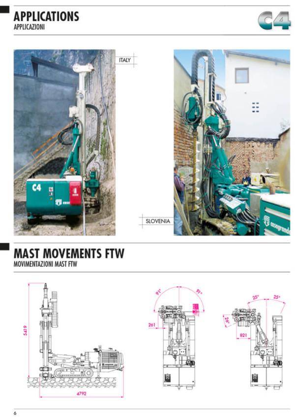 Full radio crawled drilling rig Casagrande C4 for rental DEC