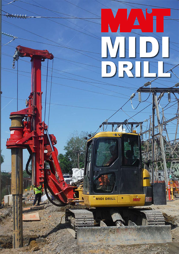 Noleggio MAIT Midi Drill macchina compatta per fondazioni speciali su escavatore Komatsu